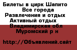 Билеты в цирк Шапито. - Все города Развлечения и отдых » Активный отдых   . Владимирская обл.,Муромский р-н